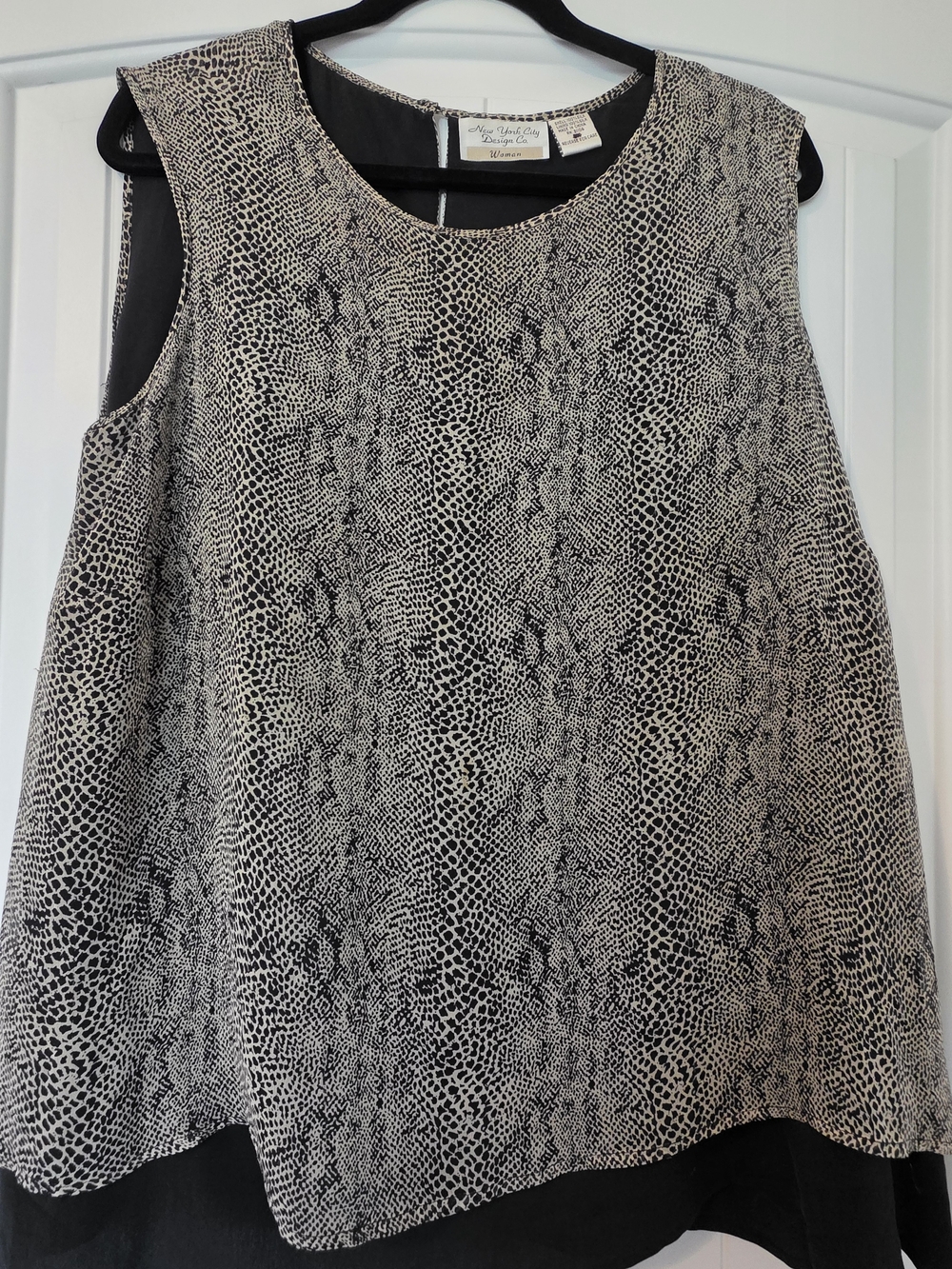 Black & Ivory Animal Print Sleeveless Top